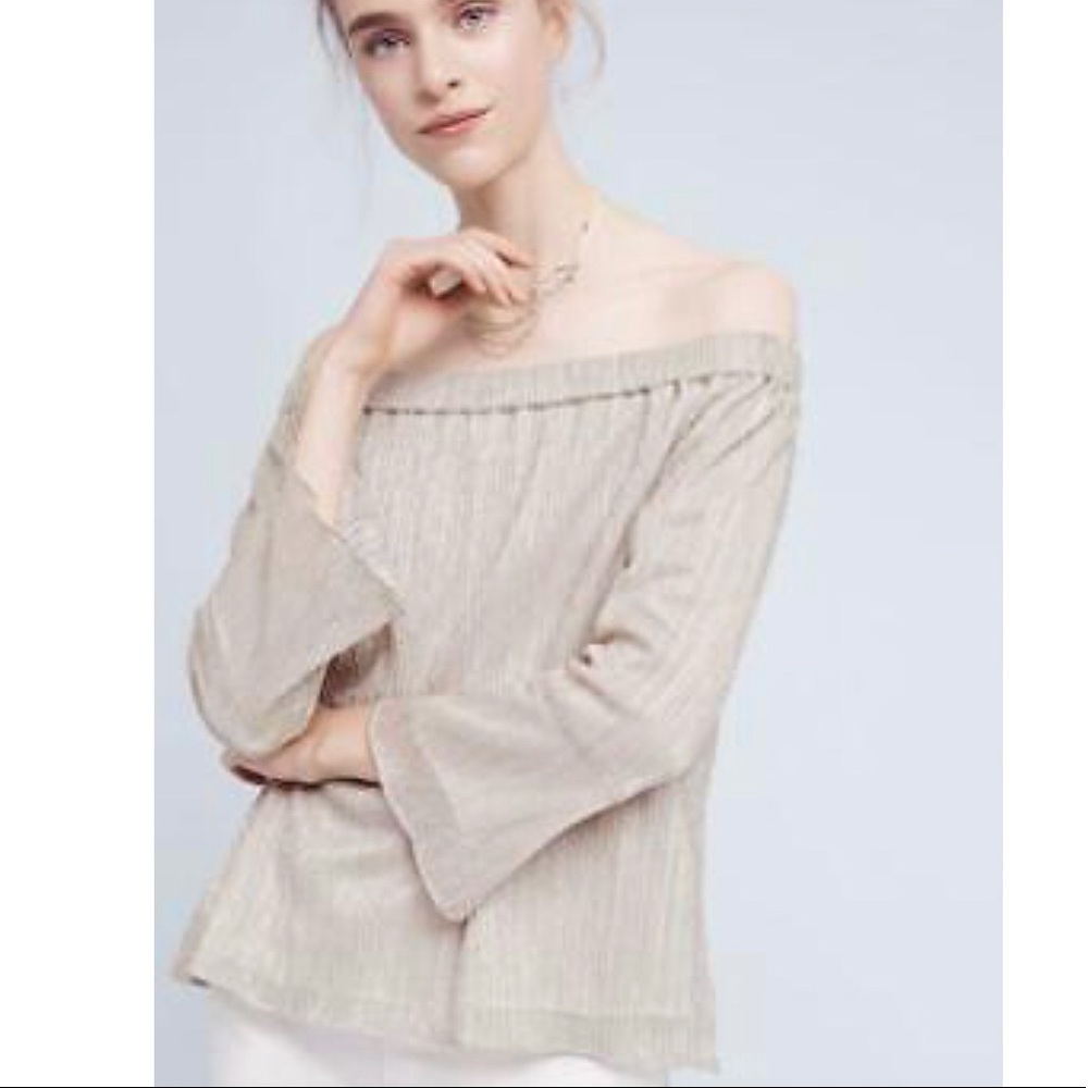 Anthropologie Waverly Grey off the shoulder top